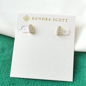 New Kendra Scott Gold Stud Earrings - Grayson White Crystal